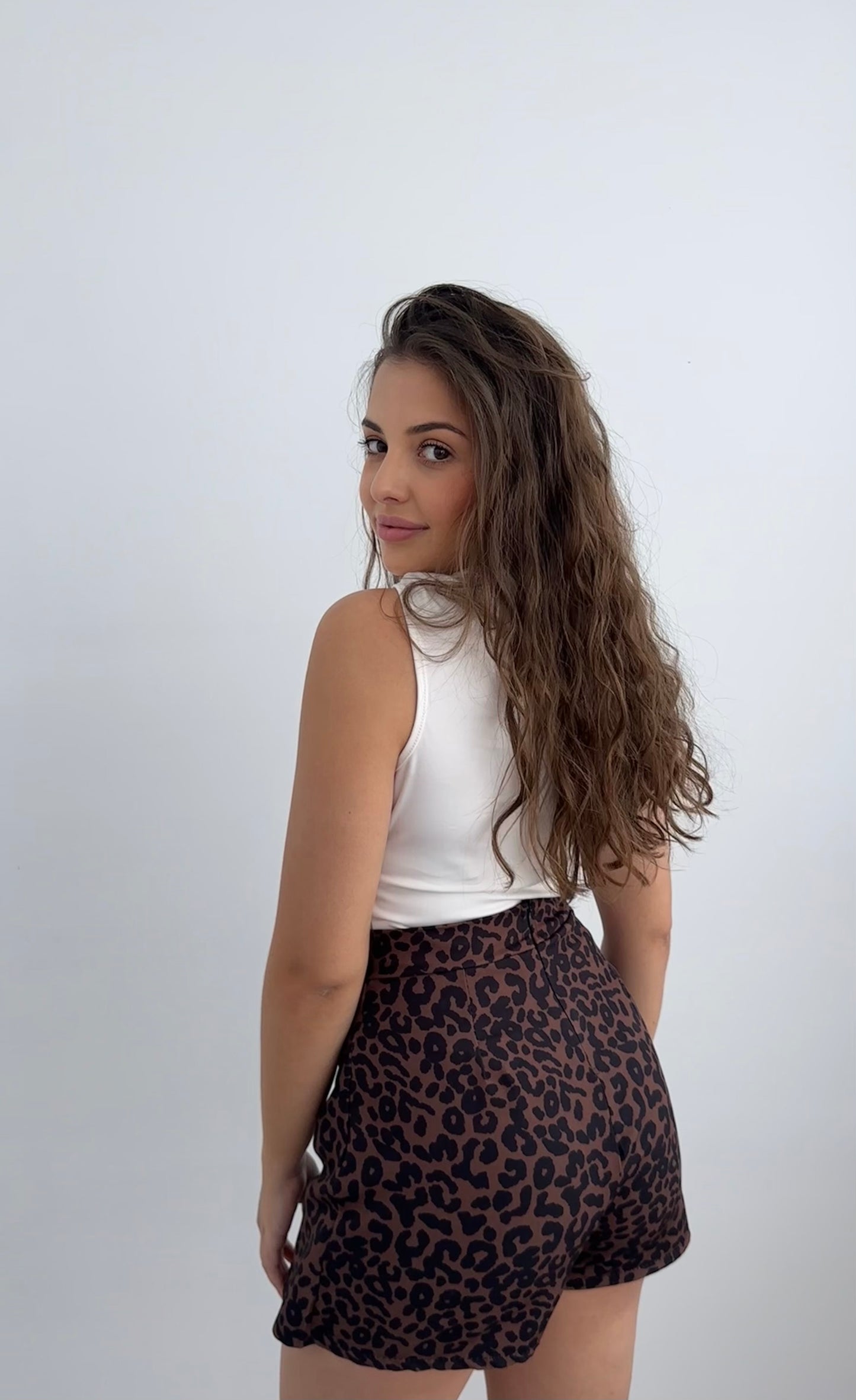 Falda Leopardo Marrón