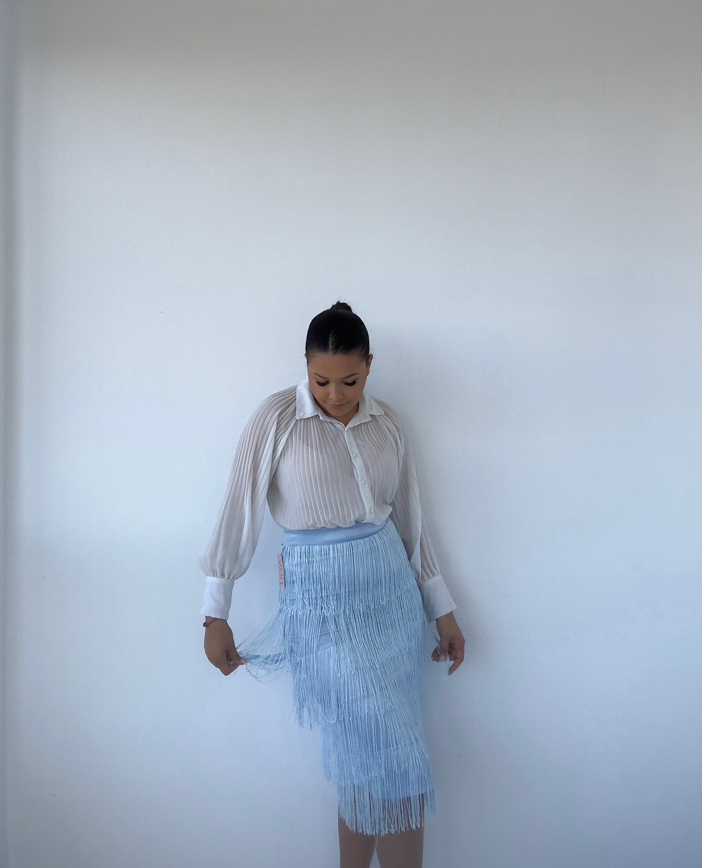Falda Flecos Azul