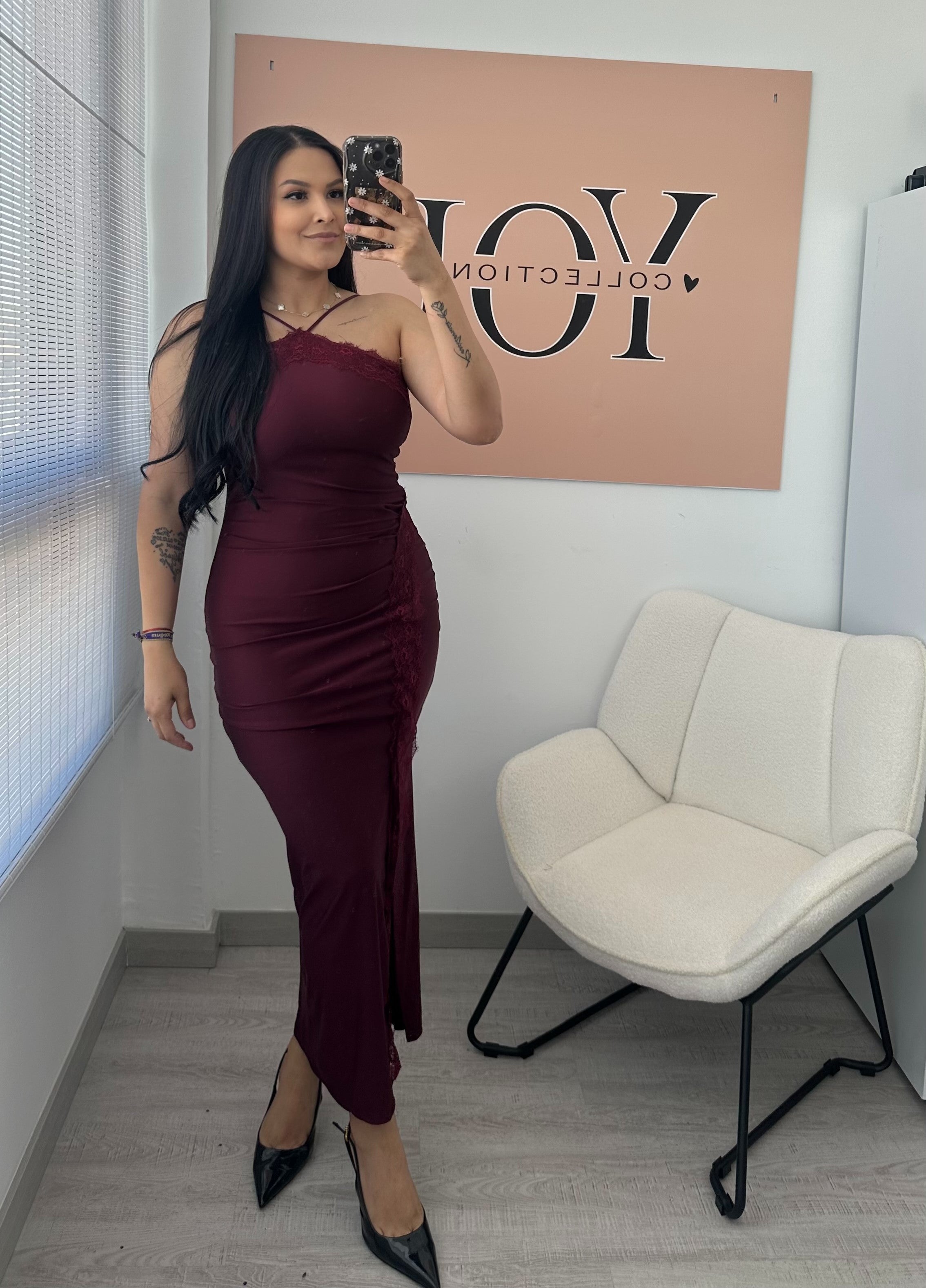 VESTIDO JULIETA GRANATE