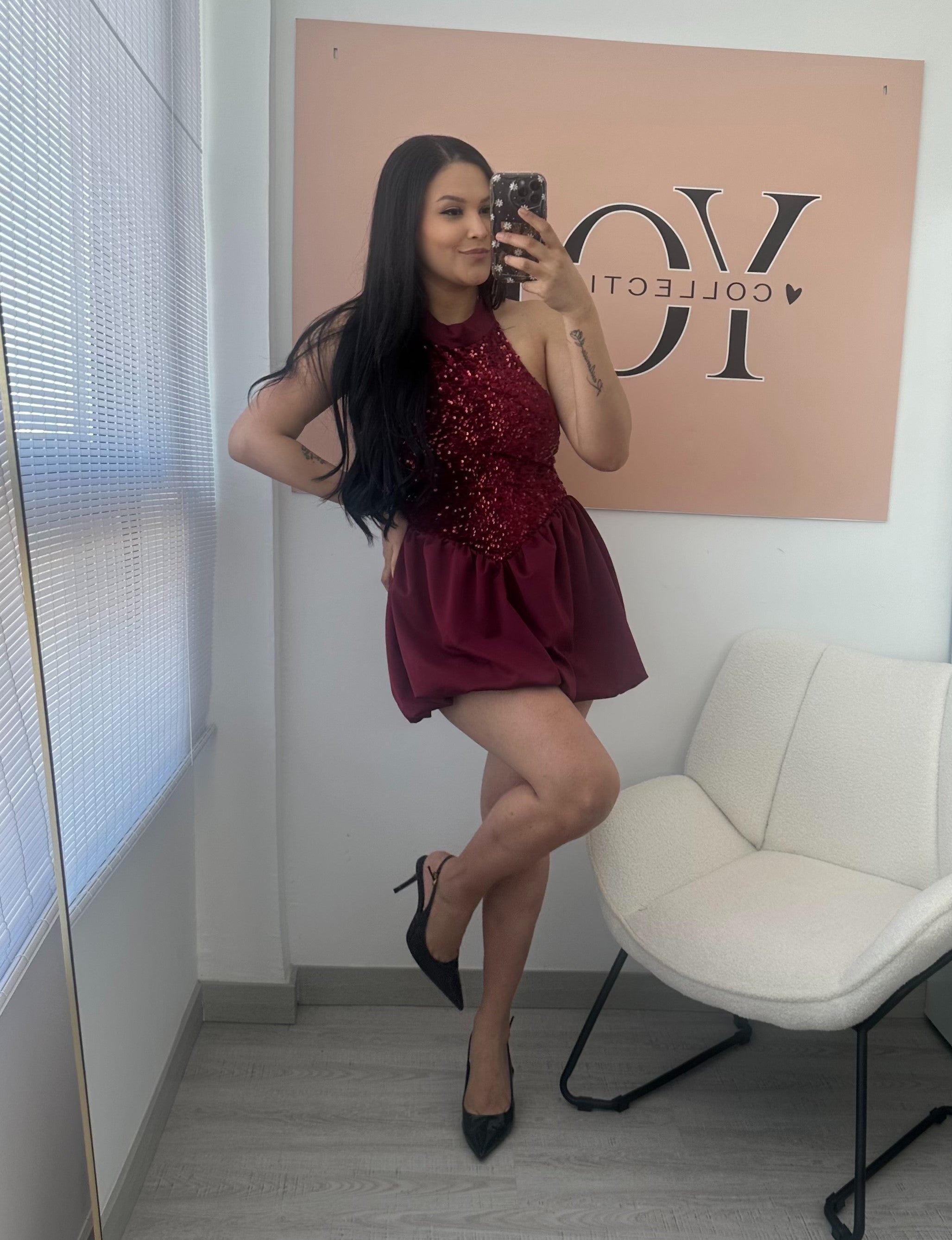 VESTIDO ARIANA BURDEO