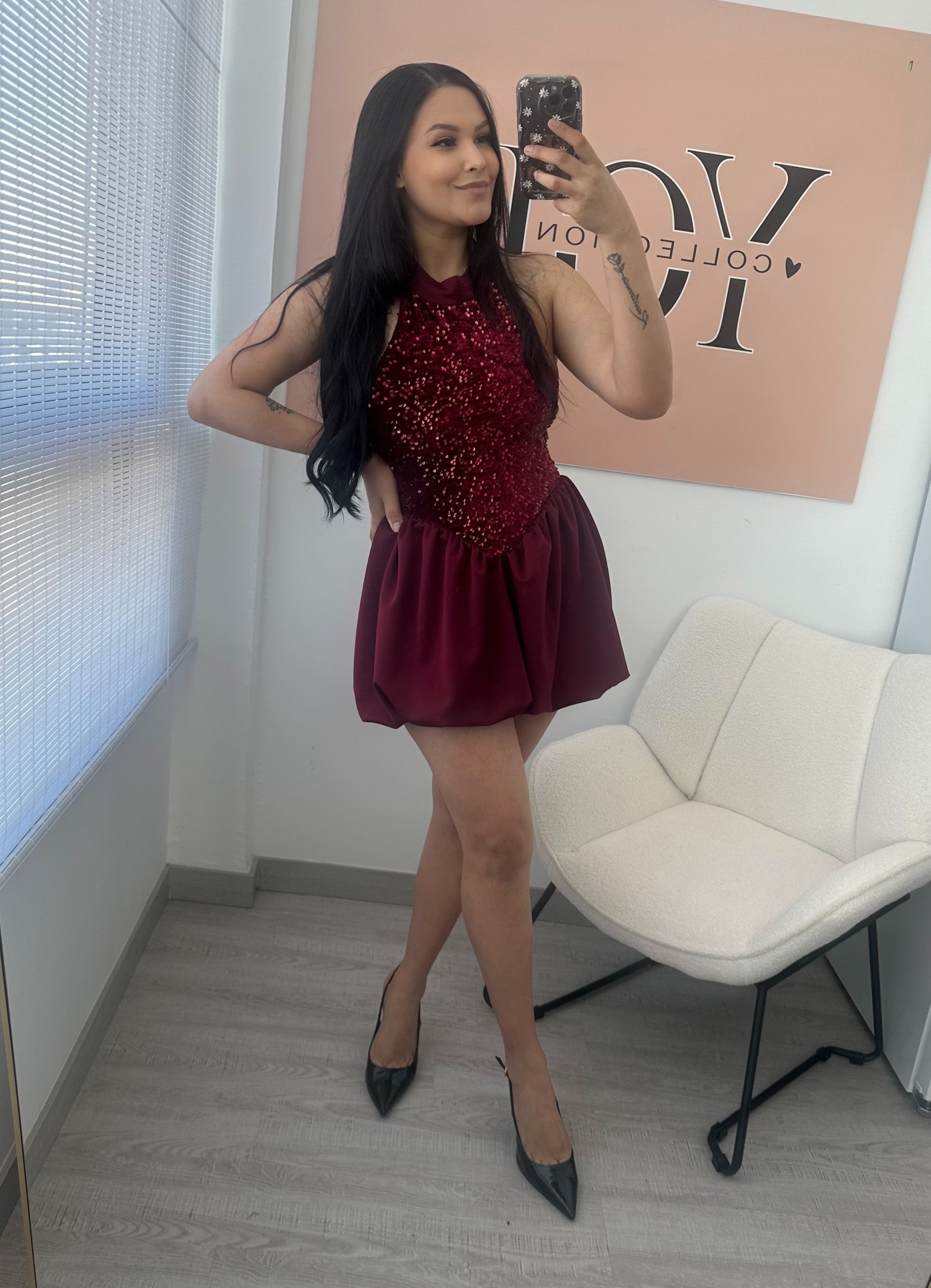 VESTIDO ARIANA BURDEO