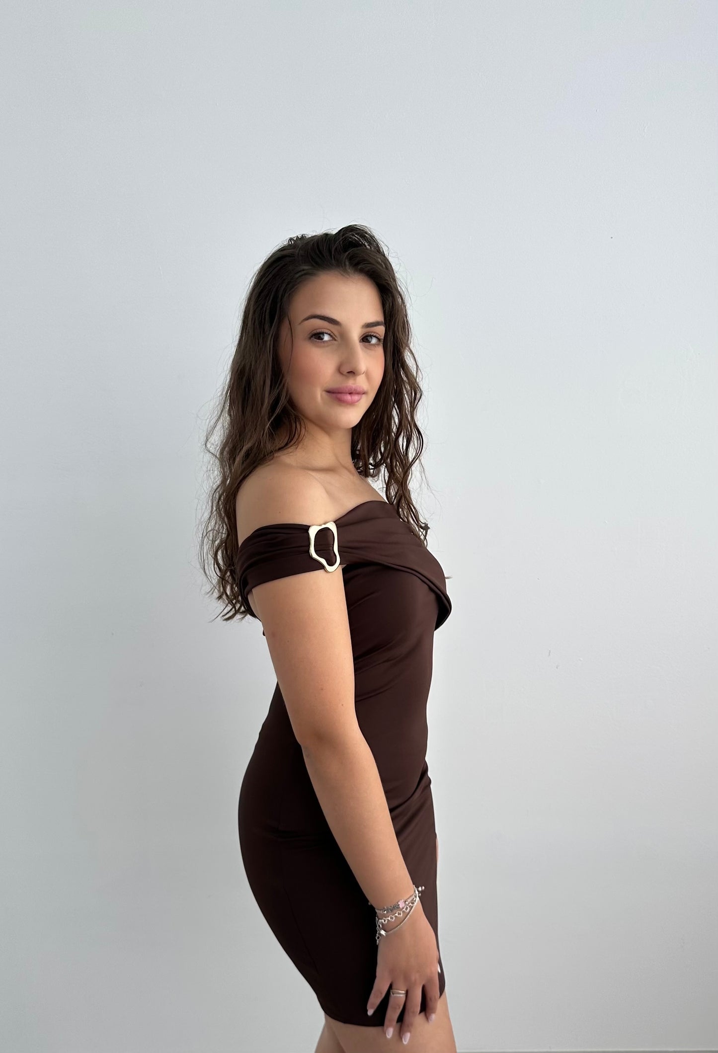 Vestido Sofia Marrón Chocolate