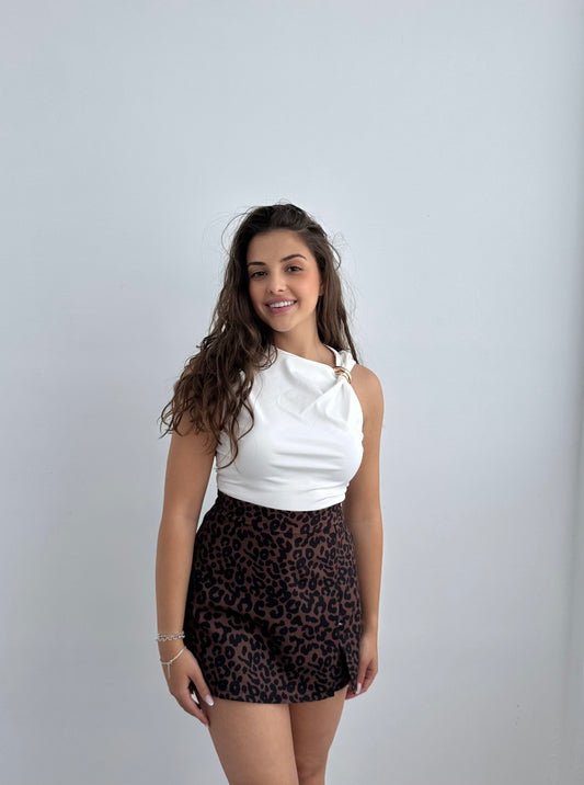 Falda Leopardo Marrón