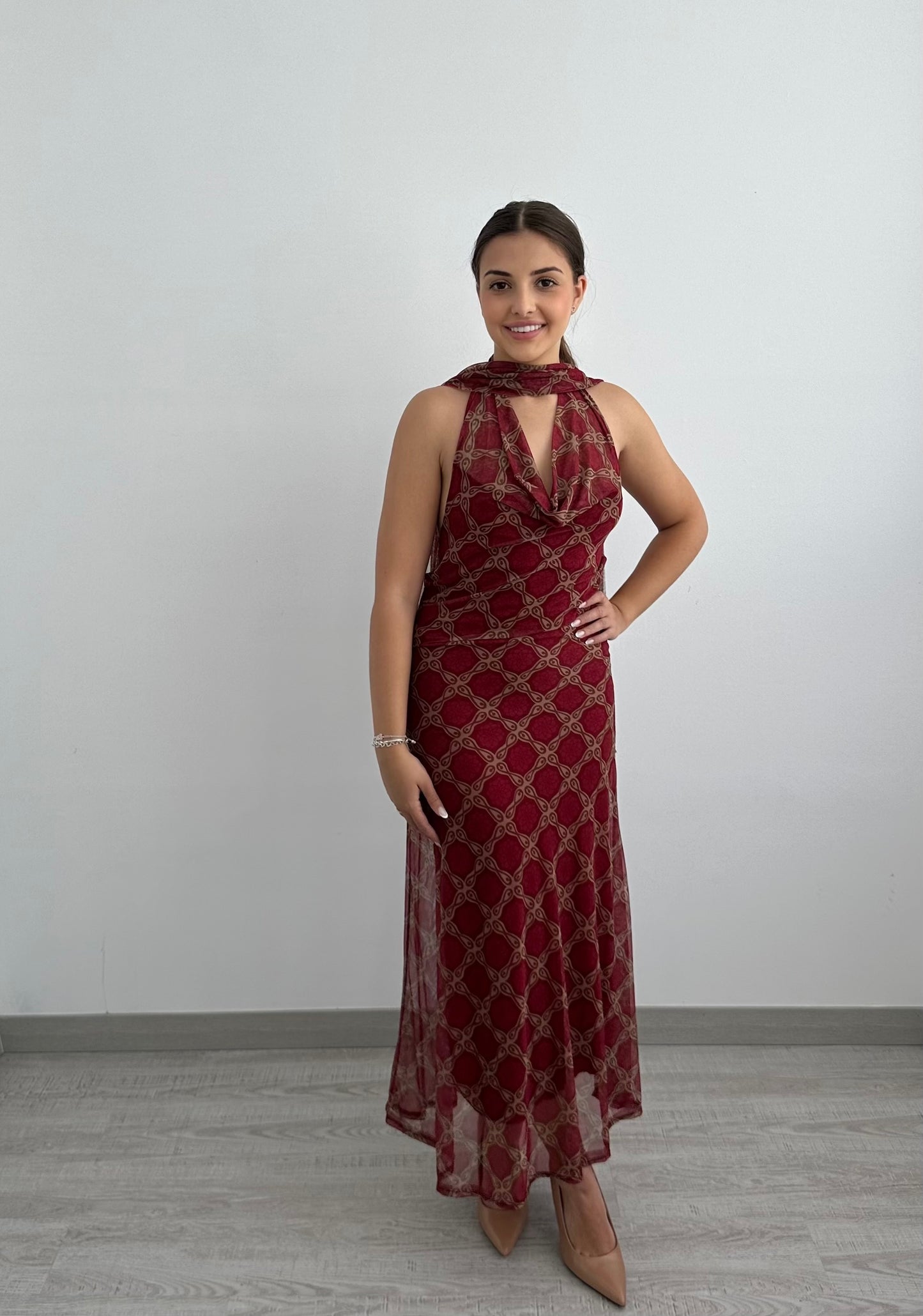 Vestido Carmen Burdeo