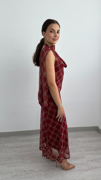 Vestido Carmen Burdeo