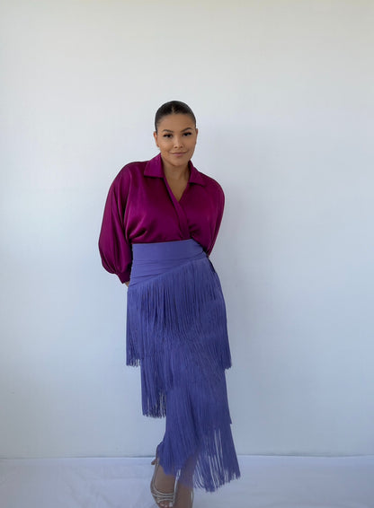 Falda Flecos Morada