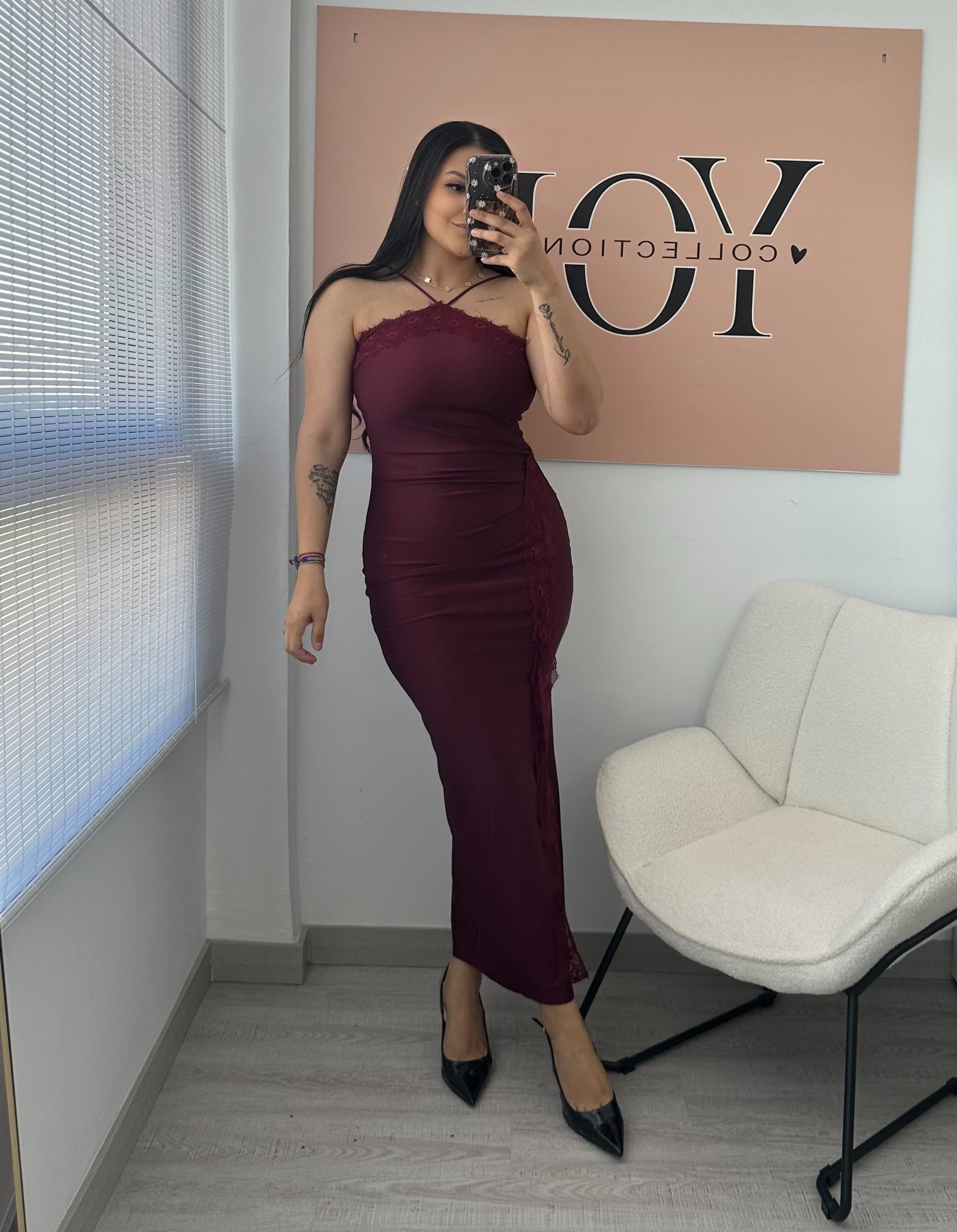 VESTIDO JULIETA GRANATE